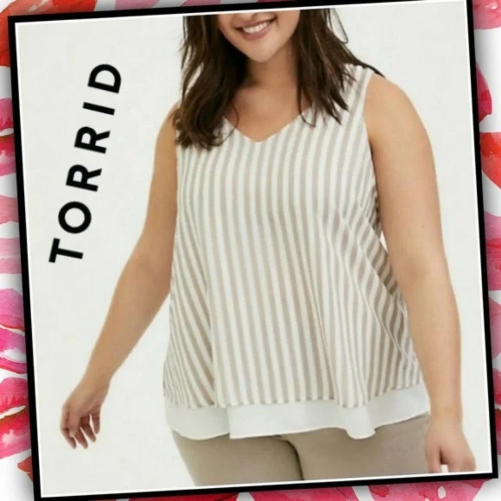 5 for $20 Torrid chiffon striped tank